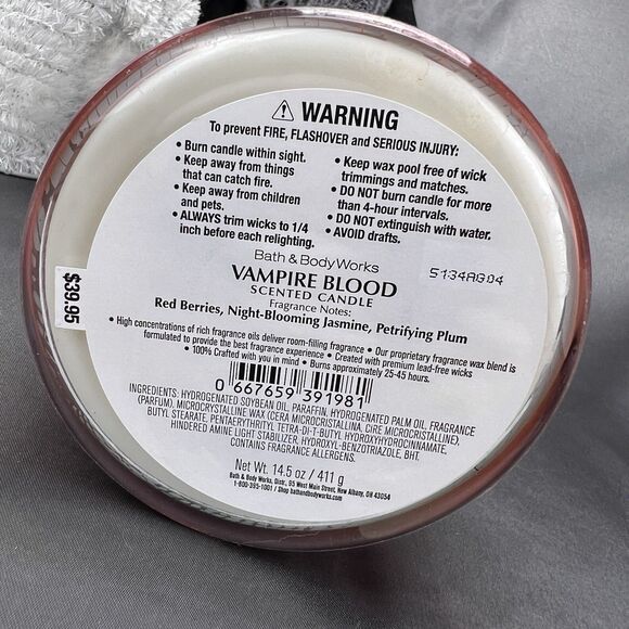 Bath & Body Works Halloween 2025 Vampire Blood 3-Wick Candle LIMITED EDITION Red - Picture 10 of 12